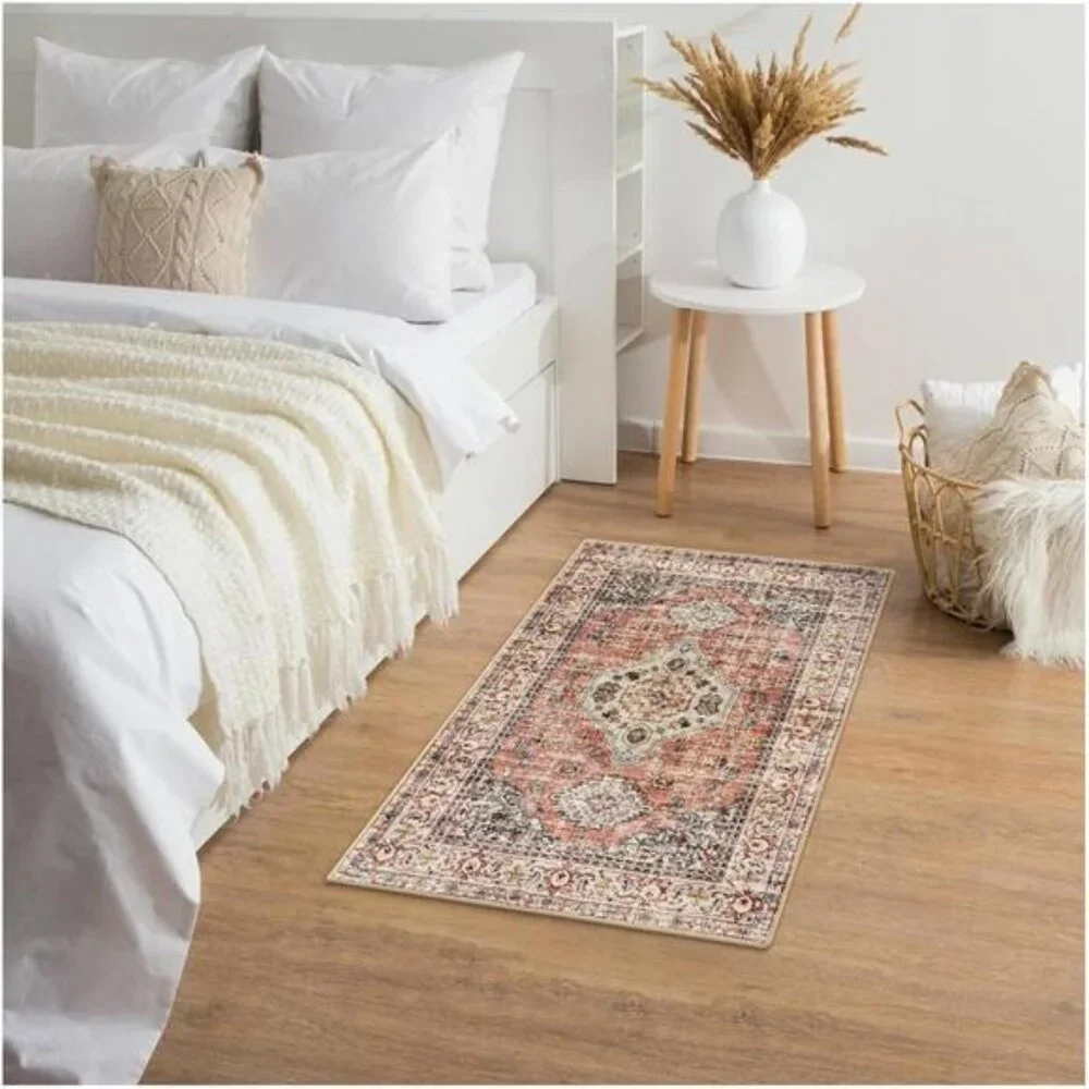 Oriental Door Mat Indoor Entrance, 2x3 Washable Indoor Rugs for Entryway Soft